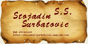 Stojadin Šurbatović vizit kartica
